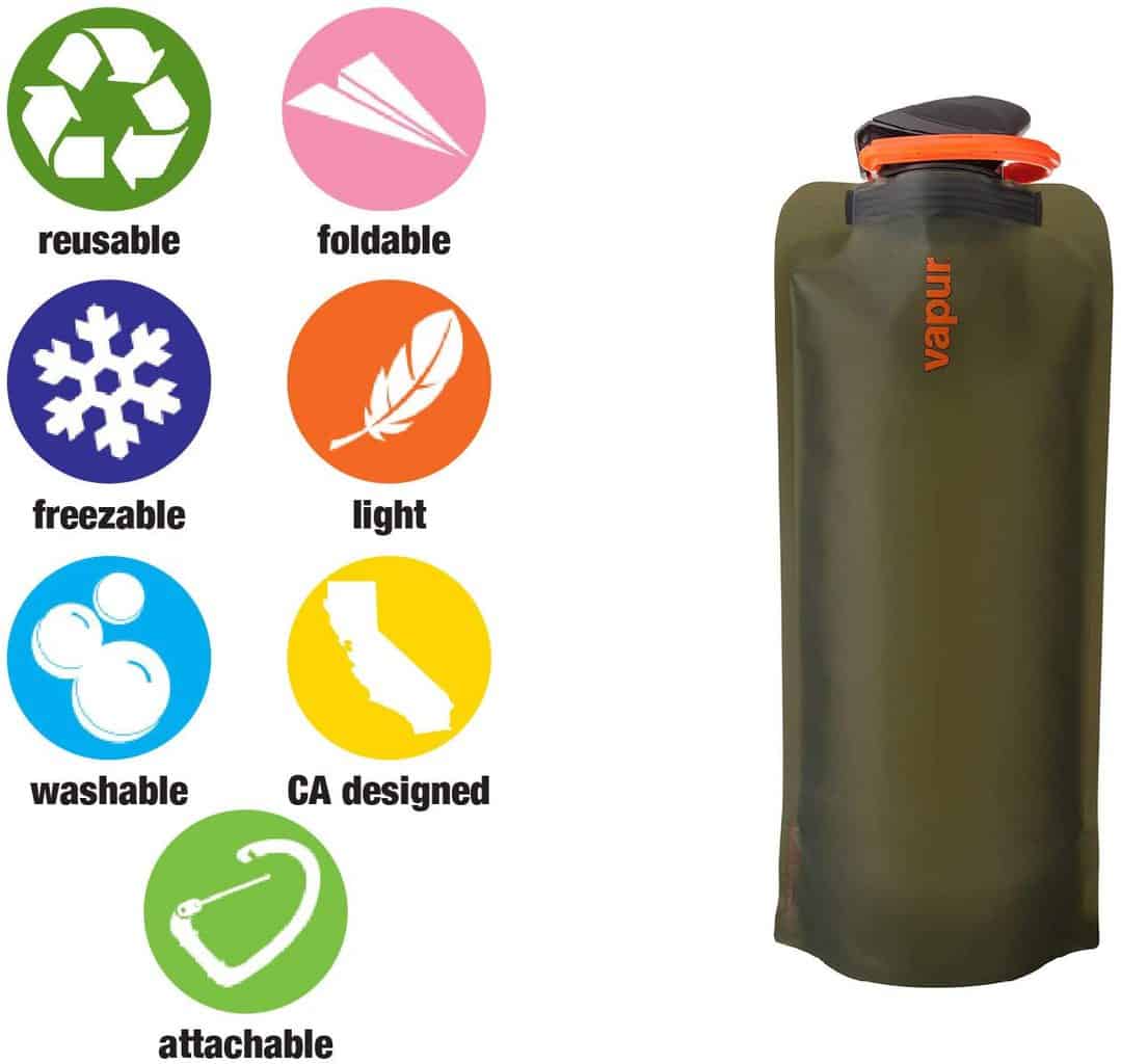 Vapur Wide Mouth 700ml Folding Water Bottle (Various Colours) - Longshot Tactical