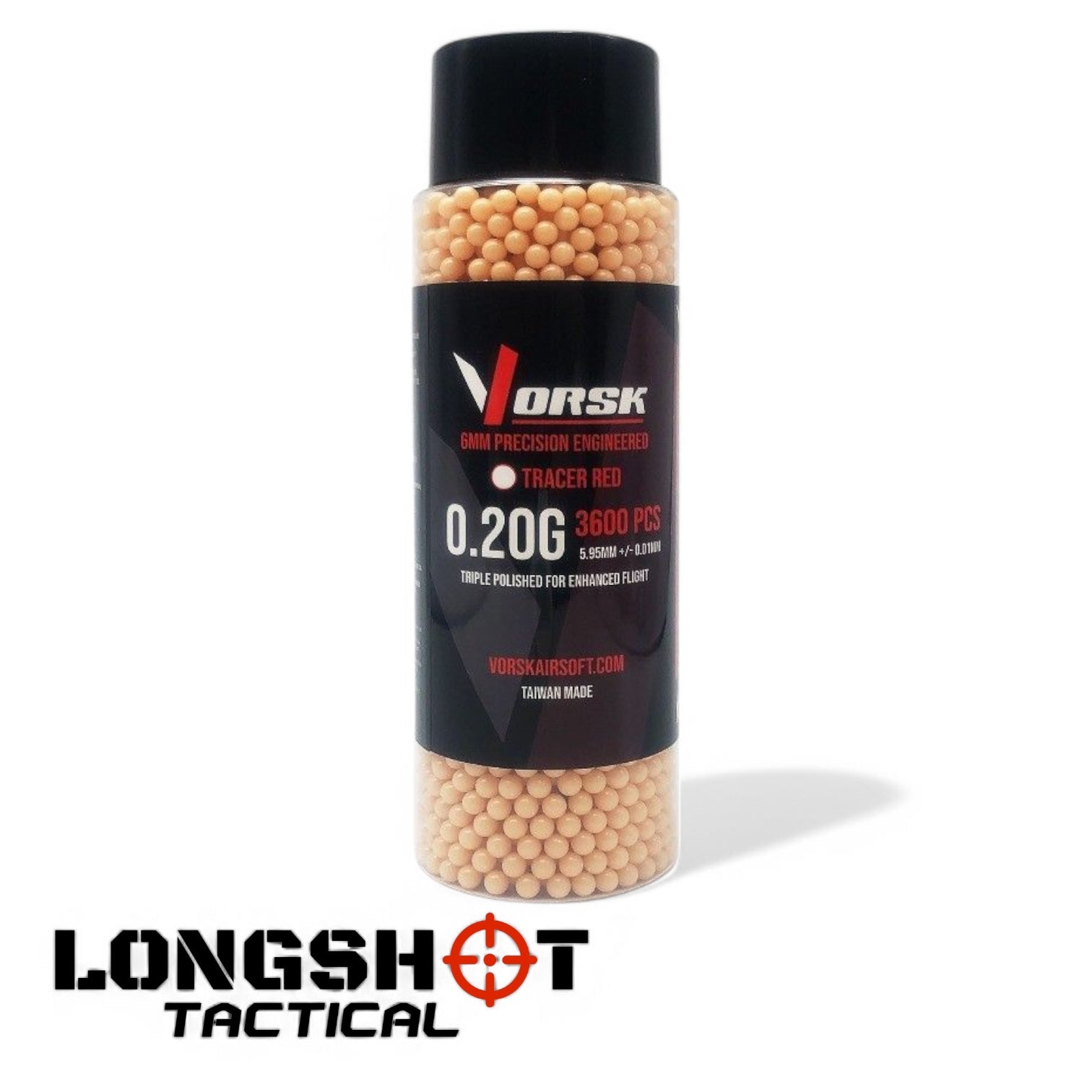 VORSK Tracer Red 0.20g BBs – 3600 Rounds (Tracer Ammo) - Longshot Tactical