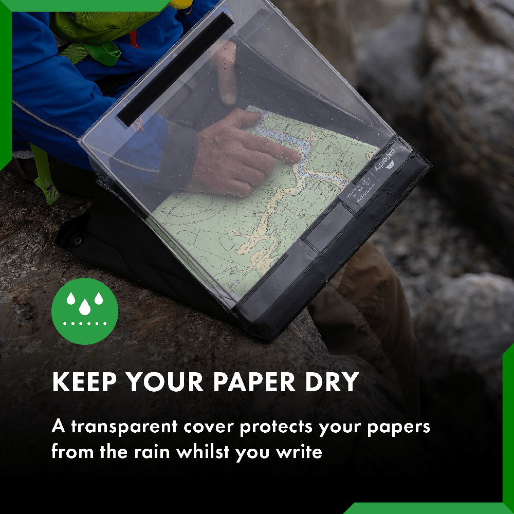 Waterproof Clipboard by Paperdry, A4 Professional, Black - Longshot Tactical
