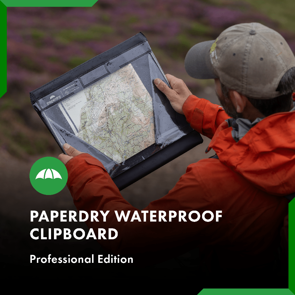 Waterproof Clipboard by Paperdry, A4 Professional, Black - Longshot Tactical